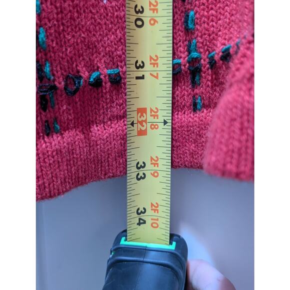 Vintage Lemon Grass Red Ugly Christmas Sweater Cardigan Womens 3X - Picture 13 of 13